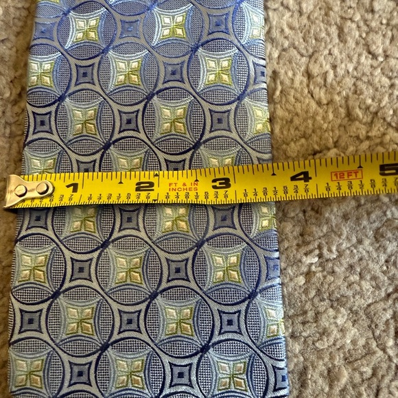 Emenegilda Zenga Blue, Green & Gray Men's Tie - Picture 4 of 7